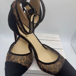 Jessica Simpson Black and Leopard Heels